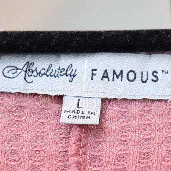 Absolutely Famous Long Sleeve Waffle Knit Blouse L - Picture 3 of 5